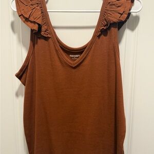 Old Navy Women's Tank Top with Ruffle Sleeves - Brown
